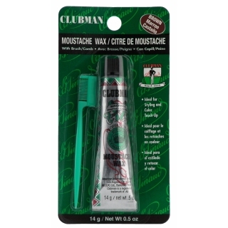Воск для укладки и подкрашивания бороды с щеточкой (коричневый),15 мл. Clubman Moustache Wax Brown Воск для укладки и подкрашивания бороды с щеточкой (коричневый),15 мл. Clubman Moustache Wax Brown